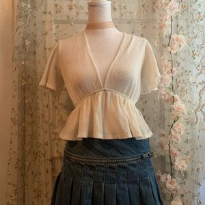 urban outfitters white babydoll top size XS